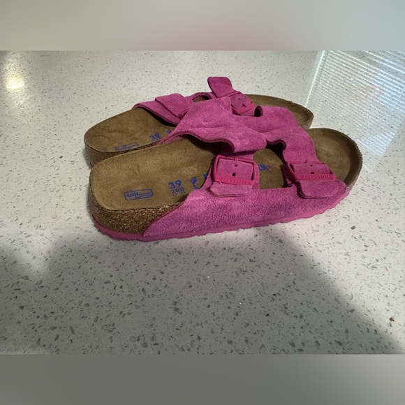 Birkenstock Fuchsia Suede Buckle Sandals - Picture 2 of 2
